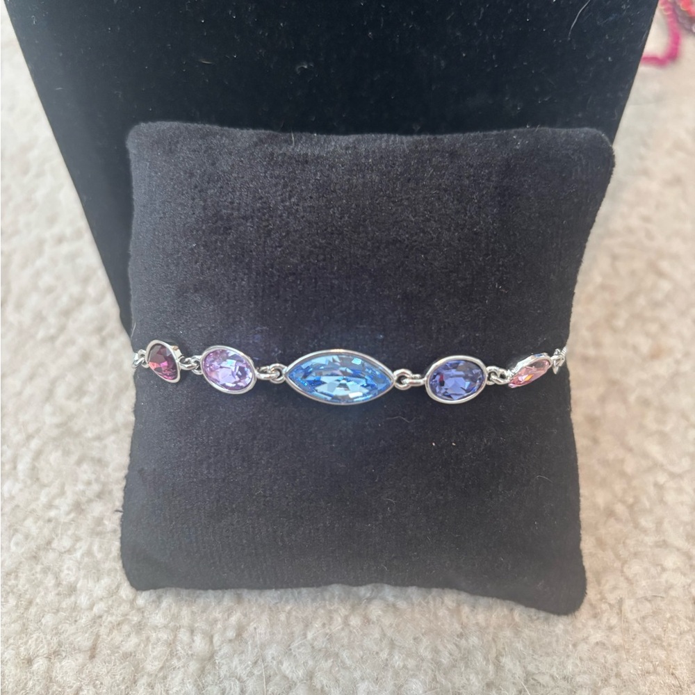 Sterling Silver Adjustable Purple stone Bracelet